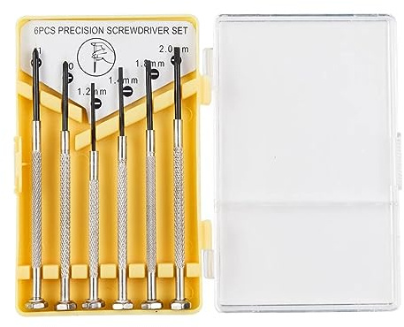 ACYDSR 6 Pièces Kit Tournevis de Précision, Tournevis Montre pour Réparation, Outils de Réparation D'horloger, Petits Tournevis, pour Réparation de Montres, Lunettes, Bijoux