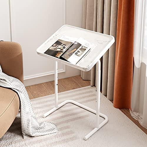 Höhenverstellbarer Überbett-Tabletttisch,Klappbarer Laptop-Tisch Mit Neigbarer Tischplatte,TRAGBARER Bett-Sofa-Tisch Computertisch Für Das Home-Office-Weiß 46x35cm(18x14inch)