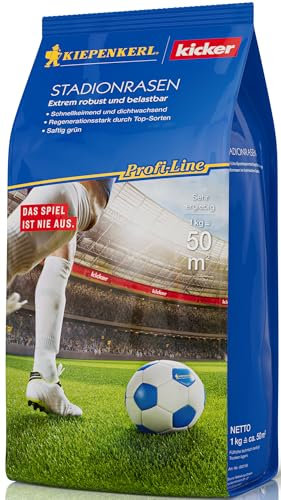 Kiepenkerl Profi-Line Kickerrasen 1kg - Grassamen Rasensamen Schnellkeimend Sport und Spielrasen Mischung für Schattenrasen und Trockenrasen, Nachsaat Rasen/rasensaat