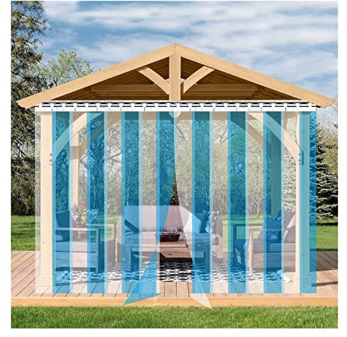 IBOWZ PVC Lamellen Streifenvorhang Vinylstreifen-Türvorhang in Sondergröße, PVC-Streifenvorhang, transparent, wasserdicht, für Industrie, Garage, Unternehmen