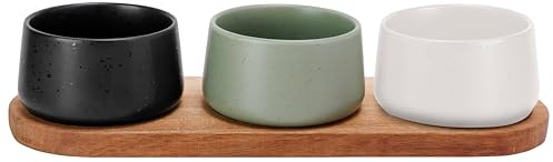 Cosy & Trendy Dela Set Apero 4Pièces - Plateau De ServIce 32X10,5Cm + 3X Bol D9,5X5,5Cm, Multicouleur