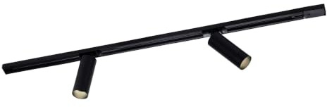 Ledvion Schienensystem lampen 1m 1-Phasen Schwarz 2-flammig ohne GU10 Lampe | Fuer Wohnraum Kueche und Essbereich mit flexibler Lichtausrichtung