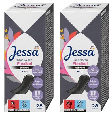 Jessa Salvaslip flessibili, nero, 28 pezzi, permeabili all'aria, protezione dagli odori