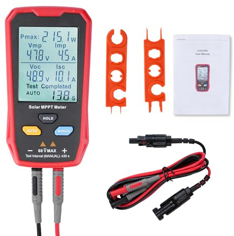 Solarpanel tester 800W PV Messgerät Solarpanel MPPT Prüfgerät Photovoltaik Solarpanel tester Leistungsmessgerät mit LCD-Display (UT673PV 800W Multimeter)