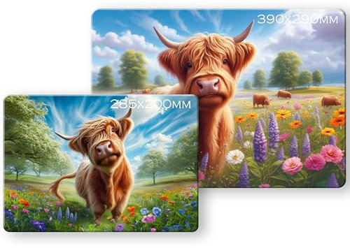 Noble & Page - Tempered Glass Cutting Board - 285x200mm Gloss Chopping Board - Meadow Happy Cow