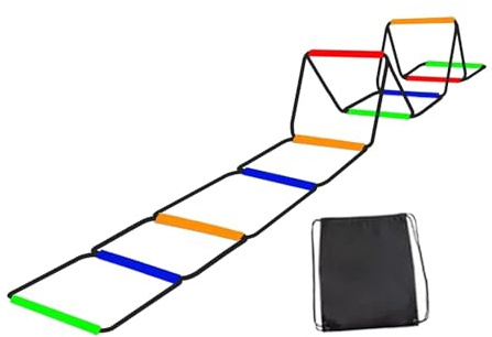 Dickly Agilidad Escala Fitness Entrenamiento Balance Establecer fácilmente Los Deportes al Aire Libre Mejora la coordinación Flexible de Velocidad Plegable, 10 Rejillas con