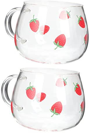 KOCKSHION 2piezas Vasos De Transparente para Bebidas Tazas Multipropósito para Agua Leche Decorativas y Prácticas para Hogar y Eventos