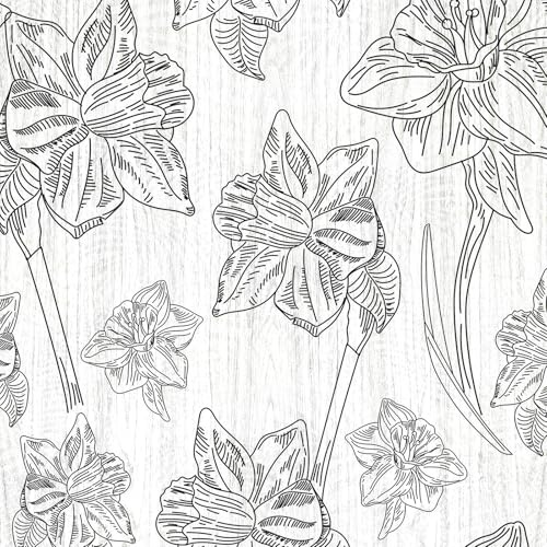 ANLIKY-Pro Papel pintado autoadhesivo con motivos botánicos, papel de contacto despegable y pegable, 44X300CM lámina decorativa extraíble con motivos ornamentales dibujados a mano para muebles.