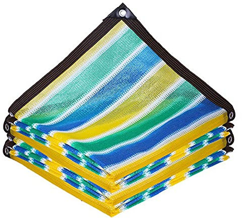Vela ombreggiante a righe colorate, blocco UV 75%, traspirante, protezione solare per giardino, piscina, patio, baldacchino all'aperto (3 m x 11 m)
