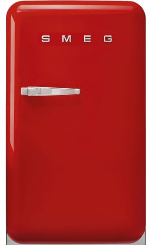 Smeg, FAB10HRRD6 Réfrigérateur Happy Bar Vintage 1 Porte, 135L, Charnières à Droite, Froid Statique, 2 Clayettes Réglables, Porte-Bouteilles et Éclairage LED, H 97cm, Rouge