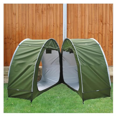 2 PCS Box Biciclette Può Essere Giuntato Garage Moto per Esterno con Tessuto Oxford 210D PU4000 Impermeabile Casetta Da Giardino Tettoia per Esterno,Green