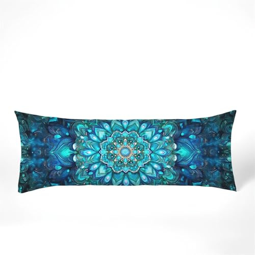 Seitenschläferkissen Bezug 30 x 90, Mandala Kissenbezug 30x90 kissen seitenschläfer Traum Muster Samt Verbessern Sie Schlafqualität Pillow Case Doppelseitig Drucken für Wohnzimmer Schlafzimmer,Model16