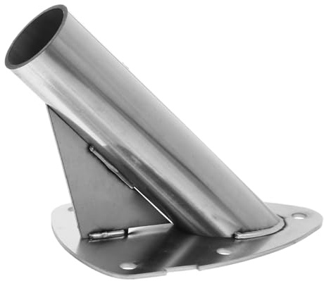 BESPORTBLE Heavy-duty Stainless Steel Flag Pole Holder with Thickened Base Wall-mounted and Angled Insertion Design for Outdoor Use Versatile Outside Flag Bracket for Balcony and Safety