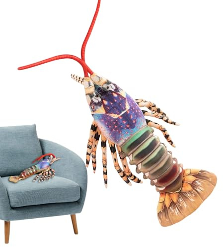 Biniveil Peluche Chat Doux,Homard en Peluche - Coussin Câlin Oreiller Dormir pour et Adultes Canapé Lit Chambre