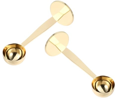 Espresso Tamper and Scoop 2pcs Stainless Steel Golden | Rounded Edges, Double Sided Design, Comfortable Hand Feeling, Fine Craftsmanship