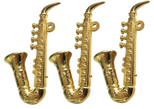ORFOFE 3 Stück Kleiner Musikinstrumente Saxophon aus Kunststoff Puppenhaus Dekor Kinderzimmer