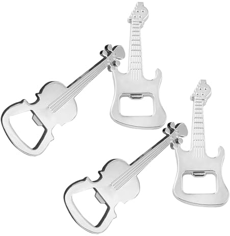 NIYANGLE Décapsuleur Guitare et Violon 4 Pièces Porte-Clés en Alliage de Zinc Indéformable pour Présent Musicien Résistant la Corrosion