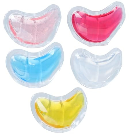 TEHAUX 5 Stück Wiederverwendbare Gelkissen Augenpads zur Linderung von Augenmüdigkeit mit Kühlendem Pvc Material und U förmiger Form für Entspannende Augenpflege