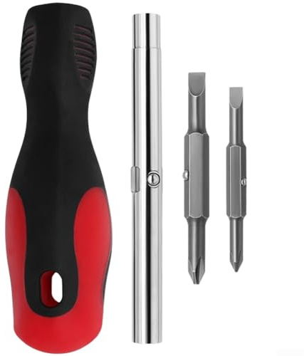 Juego de destornilladores, puntas intercambiables de doble cabeza con mecanismo de cambio rápido, mango ergonómico para reparación de automóviles y hogar