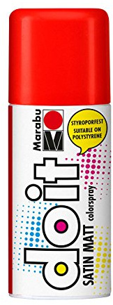 Marabu 21070006006 - Do it Satin Matt zinnoberrot, Colorspray auf Acrylbasis, styroporfest, schnell trocknend, sehr gute Deckkraft, wetterfest, für große und kleine Bastelarbeiten, 150 ml Sprühdose