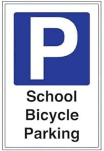 Schild für Schule, Fahrrad, Parkplatz, 1 mm, starrer Kunststoff, 300 x 400 mm