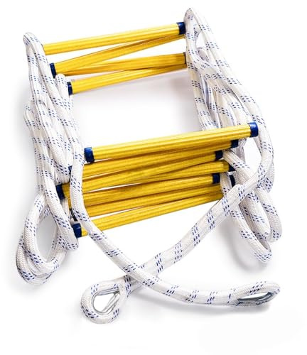 Aoneky Fire Escape Rope - Flame Resistant Emergency Safety Ladder for Adults, 2-3 Story Fire Rescue, 16 Ft