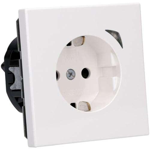 JUNG BTLS1521SEWW JUNG HOME Steckdose Energy Safety Alpinweiß Serie LS | Sprach- und Appsteuerung Kompatibel mit Alexa über Bluetooth