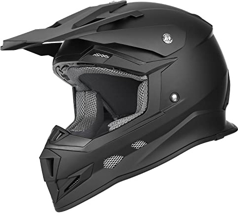 GLX GX23 Dirt Bike/Motocross Helmet - Matte Black, X-Large - DOT Approved