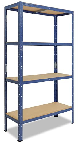 shelfplaza Home 155x80x40cm Schwerlastregal blau mit 4 Böden x 175kg | Kellerregal · Lagerregal · Metallregal · Regale für Kellerraum · Steckregal · Abstellraum Regal