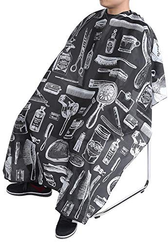 Frisyr frisör cape tyg förkläde, 3 mönster vattentät salong frisör tyg hårklippning stylist klänning barberare cape stretch ut hand vattentät salong frisörkappa (30 x 24 x 1 cm kam)
