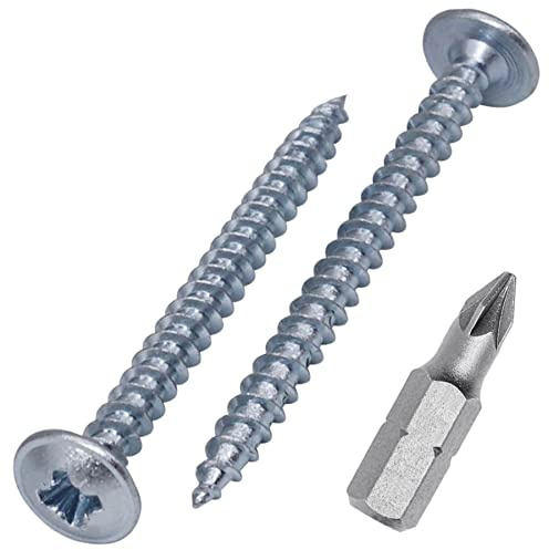 (Lot de 150) Vis à bois en acier zingué 3,5 x 40 mm Vis en métal Tête bombée modifiée Auto-taraudeuse (150, 3,5 x 40 mm)