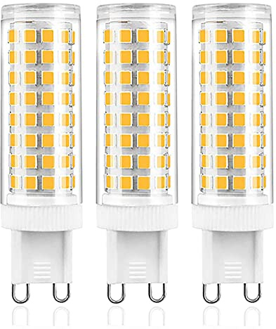 G9 LED Bulbs Dimmable, 10W (100W Halogen Equivalent) Bipin Base, 220-240V 1200 Lumen, 360° Beam Angle for Chandelier, 3 Pack (3000K Warm White)