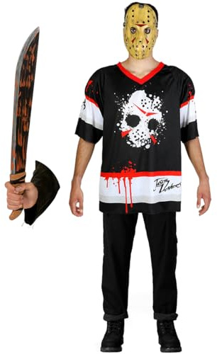 Funidelia | Jason Freitag der 13. Hockey Kostüm für Männer Freitag der 13., Gruselfilm, Horror - Kostüm für Erwachsene und Zubehör für Party, Karneval und Halloween