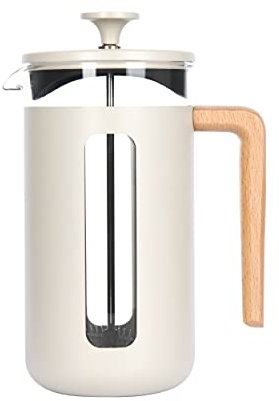 La Cafetière, Cafetière Pisa, Verre et Acier Inoxydable, 1L (8 Tasses), Blanc, Boîte Cadeau