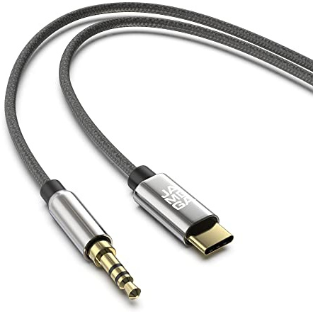 JAMEGA – USB C Klinke Aux Kabel 0,5m | USB Typ C auf 3.5mm Klinkenkabel Stereo Auto Nylon kompatibel mit Huawei P30 Pro/P40 Pro/P20/Mate 30/Mate 20, Samsung S20/20+/S10/Note 10/S9/S8 uvm