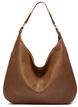 Ashioup Hobo - Bolso de hombro para mujer, de piel sintética suave, con cremallera
