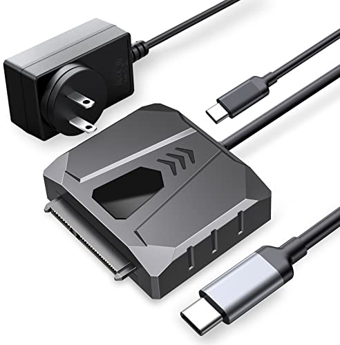 ORICO Adaptateur de câble SATA, câble USB C vers SATA III pour disque dur HDD/SSD 3,5, prise en charge UASP, avec adaptateur 12 V 2 A (S2-3CD-5)