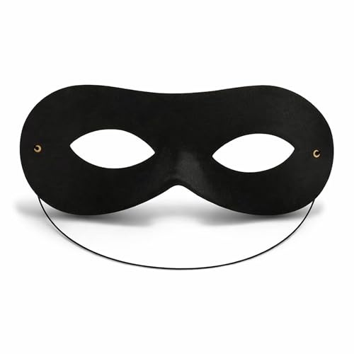Navoys Schwarze Superhelden-Domino-Maske - Augenmaske, Ninja und Räuber Maske, Halloween-Kostüm, Unisex, Fasching, Einheitsgröße, Highway Man, Banditen, Gummiband