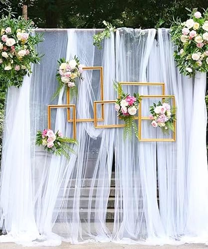 Duories 1m x 160cm Soft Tüllstoff,Tüll Stoffe zum Nähen,Netzstoff Dekostoff Drapierstoff für Arbor Hochzeit Vorhang Hochzeitsbogen Freihanddeko Querbehang Gardine Torbogen Zeremonie Party Dekor,Weiß