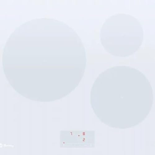 Balay Placa de Inducción, 60 cm, 3 fuegos, Zona gigante de 28 cm, Función Sprint, Control Táctil de fácil uso, Programación de tiempo, Blanca, 3EB965WR