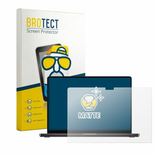 BROTECT Schutzfolie für Apple MacBook Pro 16 M3 2023 | Entspiegelnder Displayschutz Made in Germany Matte Displayschutz-Folie Anti-Reflex Anti-Fingerprint Einfache Montage
