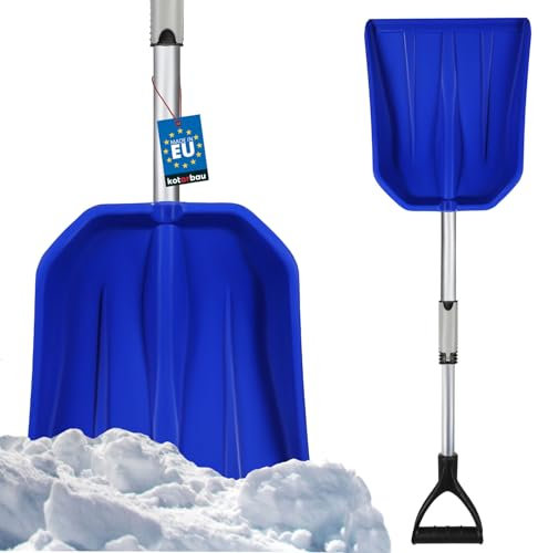 KOTARBAU® Auto Schneeschaufel Kunststoff Schneeschieber mit Aluminium Teleskopstiel 28,5-46,5 cm Kleine Auto Spaten Schneeschippe Schneeräumgeräte Schnee Schaufel Schneeschaufeln Schneeschüppe