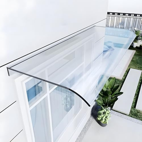 Door Canopy Outdoor, Rain Awning, Canopy Outdoor Waterproof, UV Protection, Rain Snow, Window Porch Shade, Polycarbonate Awning for Window, Patio, Front Door (40x140cm/15.7x55.1in)
