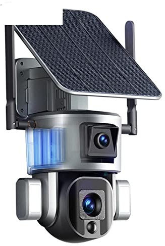 Telecamera di sicurezza esterna 4K 8MP Dual Lens Solar Camera Outdoor 10X Zoom Wireless Telecamera di sorveglianza Proiettore PIR Human Detection PTZ Security Cam per la sicurezza domestica interna/es