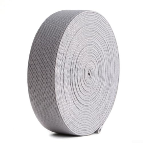 Bandes élastiques en nylon pour pantalons de vêtements, 2 cm de large, 5 m de long, accessoires de couture (gris)