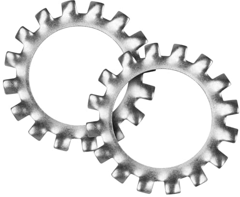 BOUMVID Arandelas de Seguridad Dentadas Externo M14 x 24mm, 10 Piezas Arandelas Dentadas Externas, 304 Acero Inoxidable de Arandela Bloqueo, Arandela de Resorte de Onda