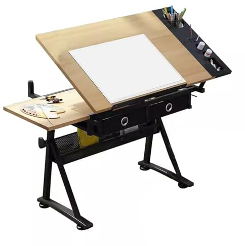 Genérico Escritorios de Dibujo, Mesa de Dibujo, mesas de Dibujo, Mesa de Arquitecto, Mesa de Pintura de Diamantes, Altura Ajustable, con cajón de Almacenamiento, para Trabajar y estudiar