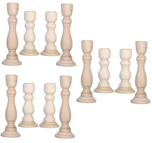 MAGICLULU 3 Sätze Kerzenhalter Aus Holz Kandelaber Kerzenhalter Teekerzen Dosen Deko Laterne Kerzenwachs Flammenlose Kerzen Flammenlose 4 Stück * 3