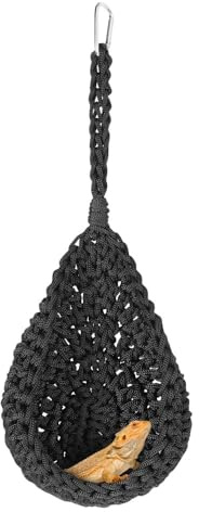 MIOYOOW Hamac pour Reptiles, Lit Suspendu pour Dragon Barbu, Balançoire Suspendu Tissé à la Main, Jouet pour Reptiles, Caméléons, Lézards, Geckos, Hamsters