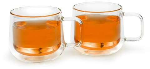 Bredemeijer doppelwandige Teegläser 2-teilig - Glastassen Set mit je 290 ml Fassungsvermögen - der Tee bleibt länger warm
